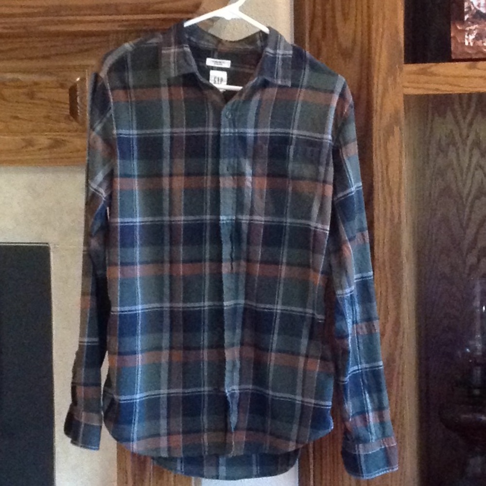 Gap green flannel button up